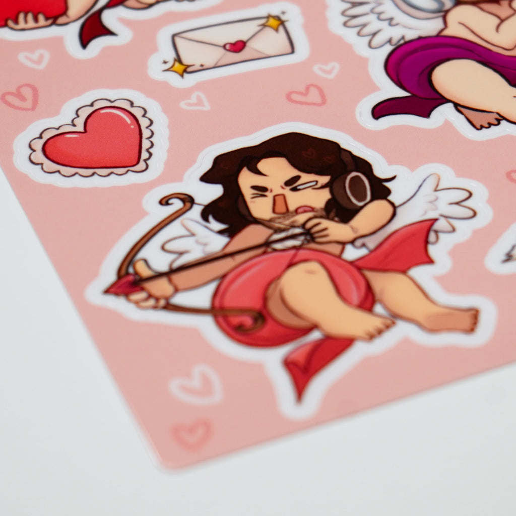 Distracted Cupids Sticker Sheet