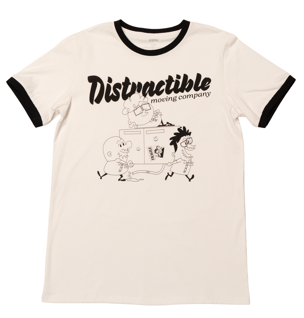 Distractible Moving Company Ringer Tee