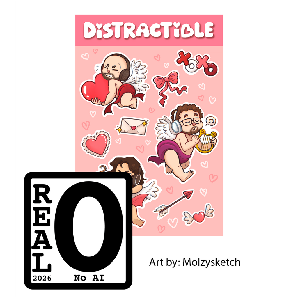 Distracted Cupids Sticker Sheet